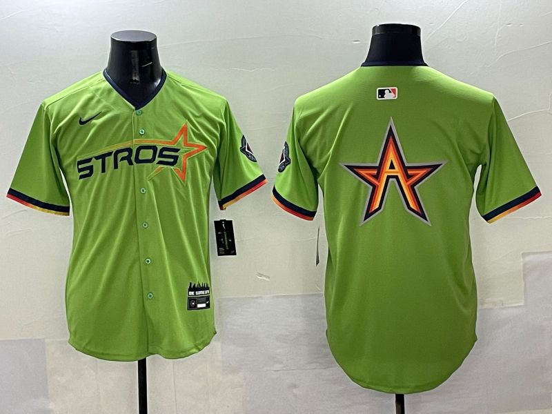 Men Houston Astros Blank Green three generations Joint Name 2025 Nike MLB Jersey style 6->houston astros->MLB Jersey